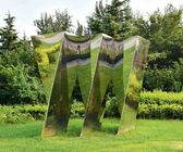 Customized Large Outdoor Sculpture , Large Metal Yard Sculptures Stainless Steel Cloud