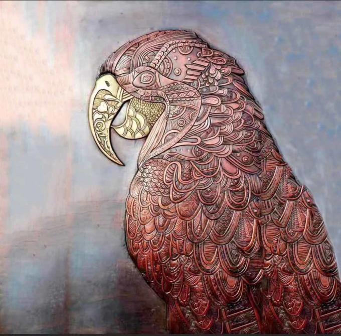 Eagle Copper Relief Sculpture , Metal Wall Sculpture For Public Art