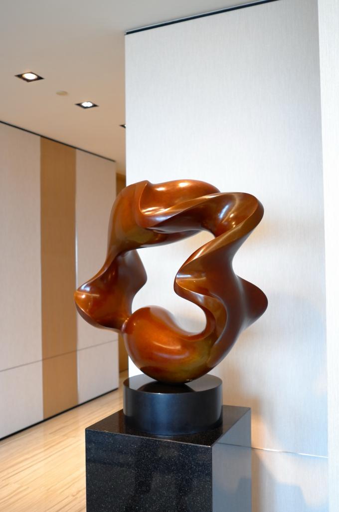 Hotel Decoration Indoor Metal Sculptures , Copper Contemporary Art Statues 0