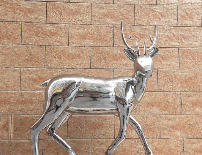 Public Decoration Abstract Metal Animal Sculptures Garden Deer Statues 0