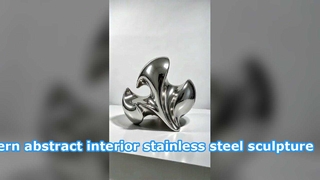 Customizable Design Abstract Metal Sculpture with Polished Mirror Finish 
