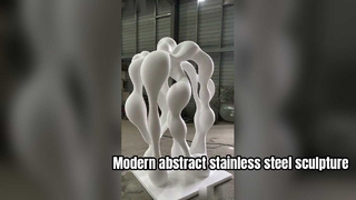 The abstract  sculpture mirror surface that reflects the surrounding environment