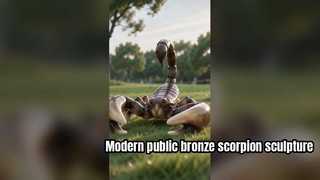 This bronze scorpion sculpture features a realistic and imposing design