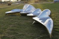Mirror Surface Large Metal Outdoor Sculpture Abstract 6.6 Meter Length