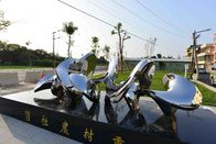Polished Metal Outdoor Statues Sculptures Abstract For Residence Decoration