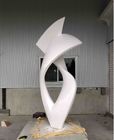 Modern Outdoor Metal Lawn Sculptures Stainless Steel White Painted Finish