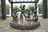 Realistic Large Outdoor Bronze Sculptures Children Playing Shape Antique Design