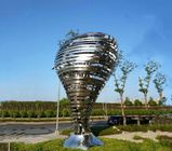 Outdoor Stainless Steel Art Sculptures Flower Bud Polished Mirror Surface