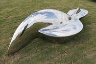 Abstract Large Metal Lawn Sculptures Mirror Stainless Steel Outdoor Decorative