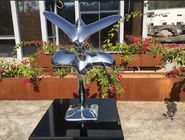 Abstract Metal Animal Sculptures Modern Art Stainless Steel Flying Eagle