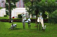 Contemporary Metal Deer Sculptures , Abstract Metal Lawn Sculptures Street Decoration