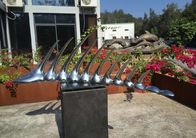 Polished Stainless Steel Indoor Metal Sculptures , Modern Home Interior Statues