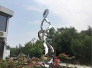 Contemporary Polished Stainless Steel Sculpture Abstract Small Garden Statues