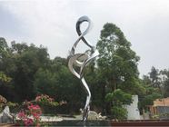 Contemporary Polished Stainless Steel Sculpture Abstract Small Garden Statues