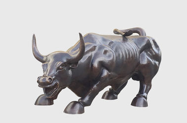 Large Size Outdoor Metal Animal Sculptures Bronze Wall Street Bull Sculpture