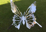 Fairy Garden Ornaments Sculptures Modern Art Stainless Steel Flying Butterfly