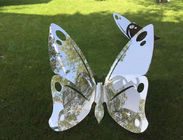 Fairy Garden Ornaments Sculptures Modern Art Stainless Steel Flying Butterfly
