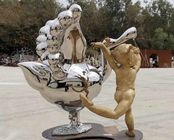Contemporary Outdoor Metal Statues Public Decorative Stainless Steel Animal Sculpture