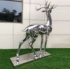 Durable Stainless Steel Garden Metal Animal Sculptures Outdoor With Mirror Color