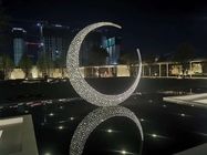 316L Large Modern Sculpture With LED Light For Garden Decoration