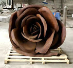 Modern Flower Corten Steel Sculpture For Garden Decoration