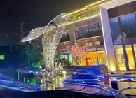 4.0M High Jumping Whale 316L Stainless Steel Statues For Estate Decoration