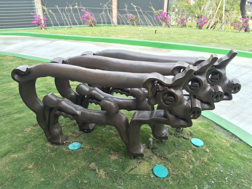 Customized Bronze Large Outdoor Animal Sculptures 2 Meter Length Plaza Decoration