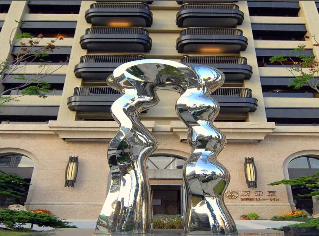 Handmade Abstract Large Yard Art Sculptures Stainless Steel Waterfall