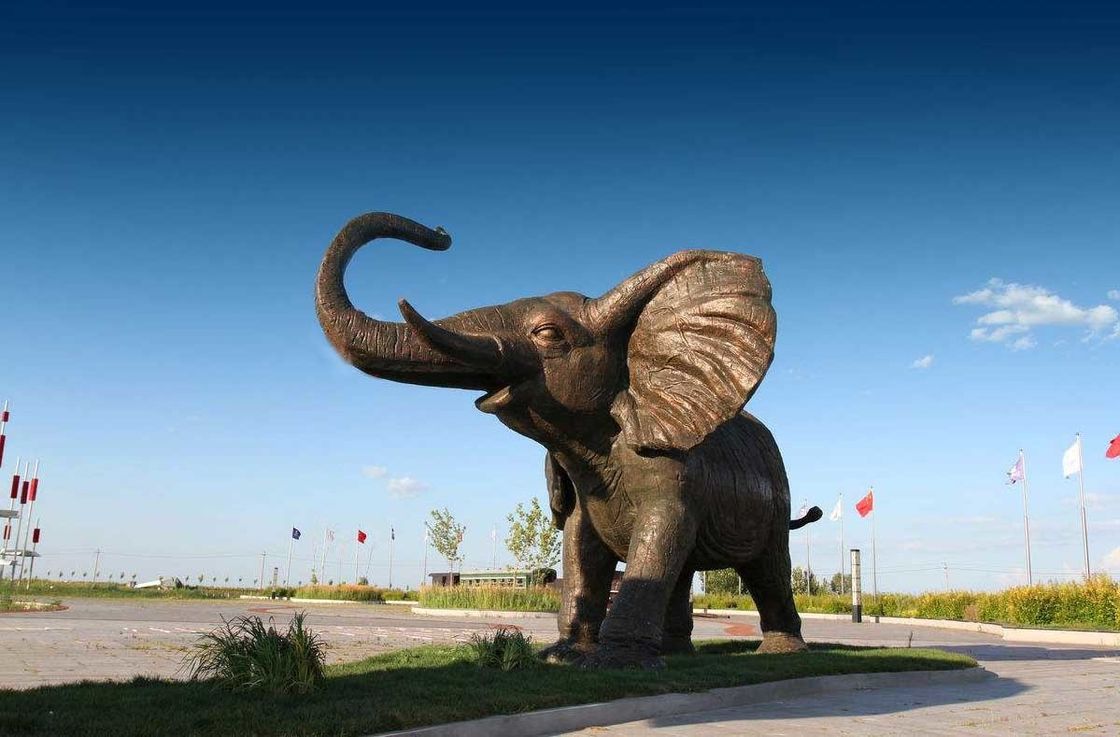 Giant Outdoor Copper Animal Sculpture Elephant Garden Decoration Handicraft