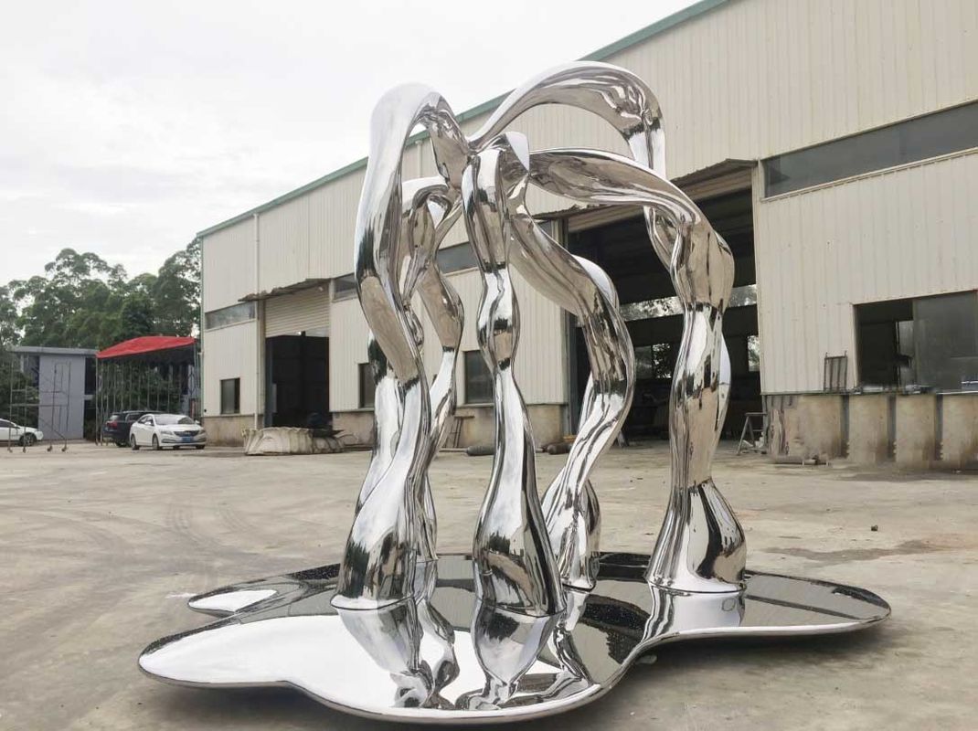 Modern Outside Garden Ornaments Art Stainless Steel Sculpture For Street Decoration