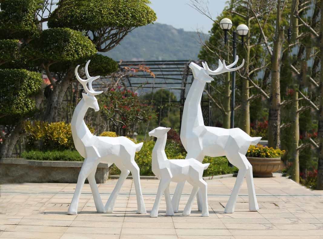 Painted Surface Garden Animal Statues Stainless Steel Garden Ornaments