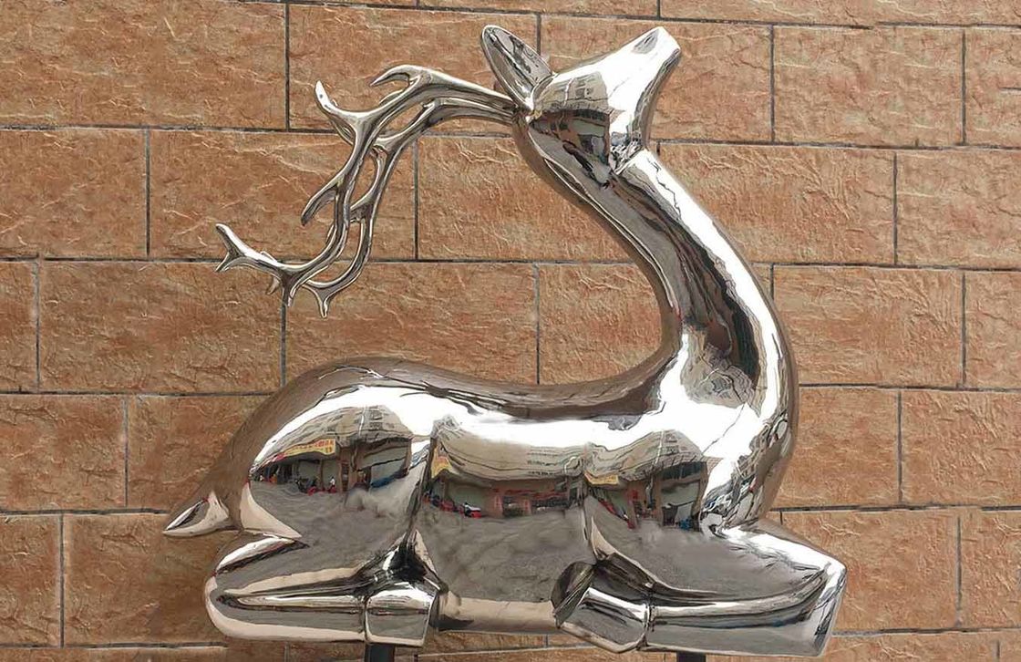 Public Decoration Abstract Metal Animal Sculptures Garden Deer Statues