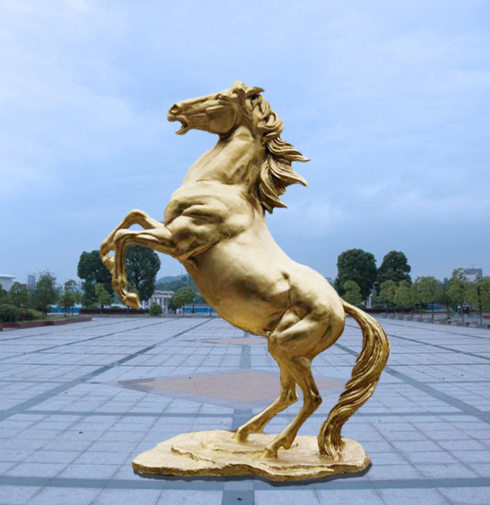 Custom Large Outdoor Brass Horse Statue 3 Meter Height Plaza Decoration