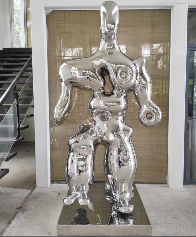 Mirror Polished Modern Stainless Steel Sculpture Large Indoor Decoration