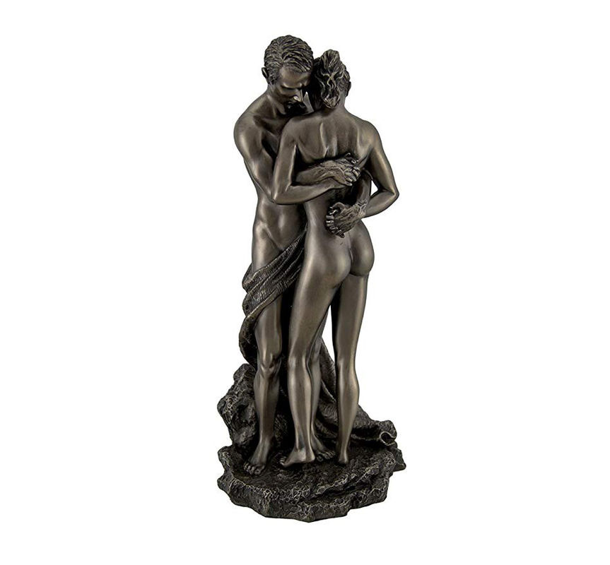 Modern Cast Bronze Sculpture Nude Kissing Couple Statues For Public Decoration