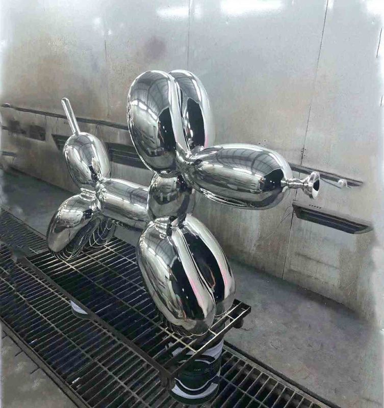 Height 1.2 Meter Stainless Steel Bubble Dog Sculpture