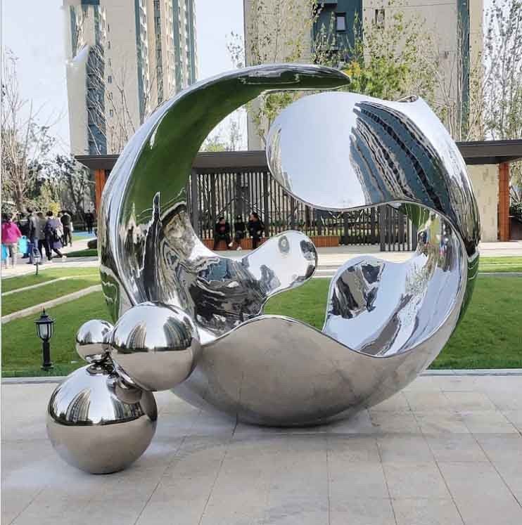 Customized Outdoor Metal Sculpture , Garden Contemporary Outdoor Sculpture