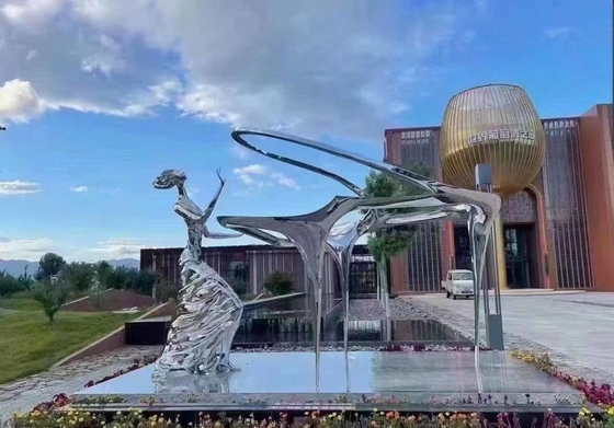 Contemporary Metal Sculpture Stainless Steel Artwork For Park Decoration