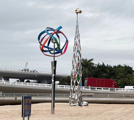 Contemporary Stainless Steel Large Outdoor Sculpture 10.0 Meter Height