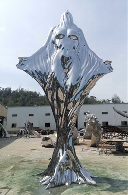 Outdoor Large Polished Stainless Steel Sculpture SS316L 5.7 Meter Height