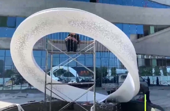 Modern LED Stainless Steel Artwork Sculpture 3.5 Meter Height