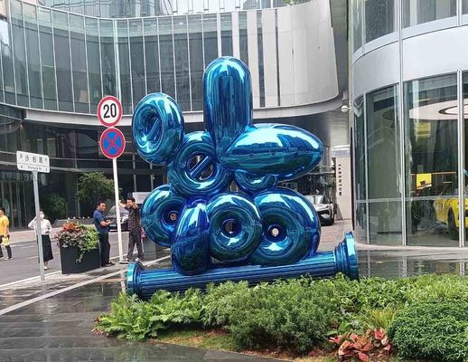 316L Stainless Steel Abstract Design Garden Sculpture with Blue Baking Varnished Finish