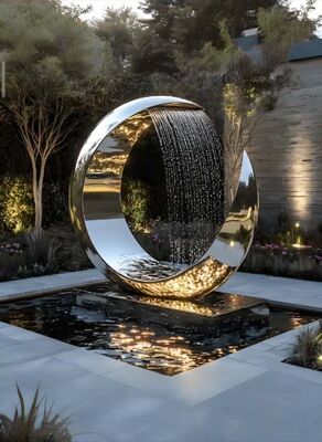 Contempoary Metal Fountain Sculpture For Garden Ornaments , Outdoor Abstract PublicSculpture