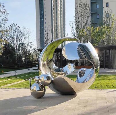 2.5 Meter High Modern Design Polished Mirror Stainless Steel Sculpture for Urban Decoration