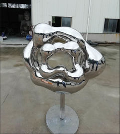Contemporary Outdoor Garden Sculpture , Abstract Mirror Stainless Steel Sculpture