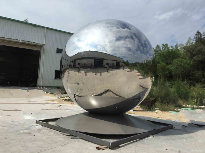 Outdoor Large Stainless Steel Ball Sculpture Modern Decorative Design 0