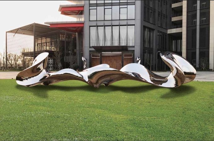 Double Wings Outdoor Garden Statuary Stainless Steel Polished Surface 0