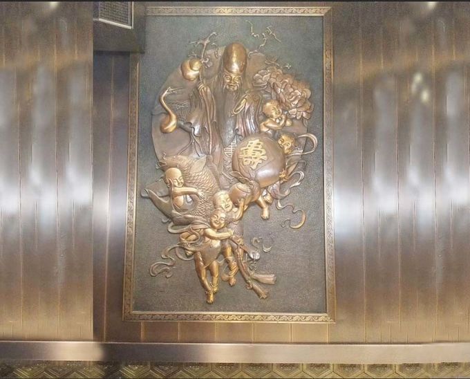 Hotel Decor Brass Wall Relief Sculpture Handmade With Ancient Surface Finish 0
